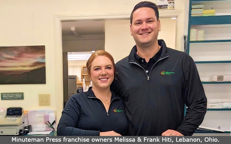 Minuteman Press franchise owners Melissa & Frank Hiti, Lebanon, Ohio.