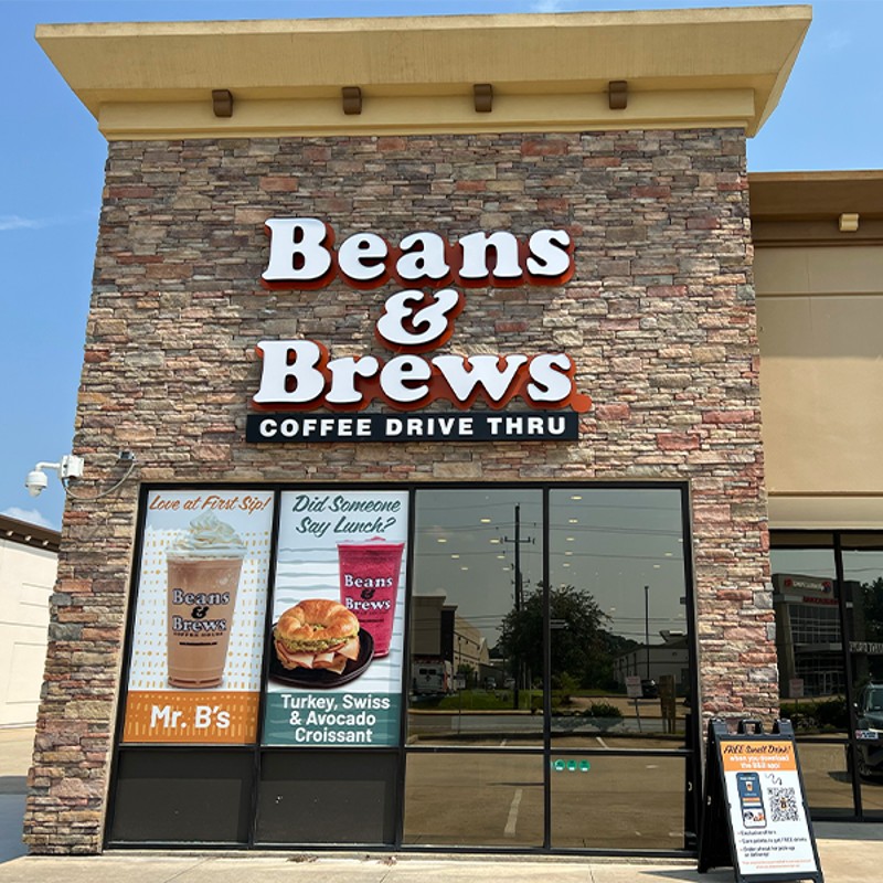 Beans & Brews Coffeehouse Franchise Exterior Spring, Texas