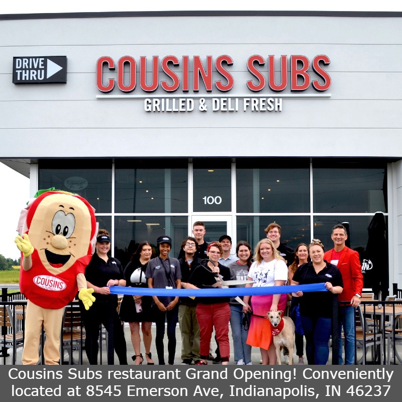  Cousins Subs restaurant, located at 8545 Emerson Ave, Indianapolis, IN 46237