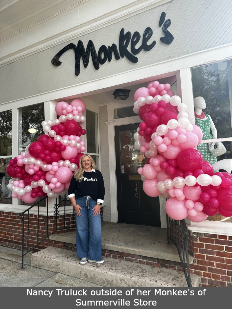 Nancy Truluck outside of her Monkee's of Summerville Store