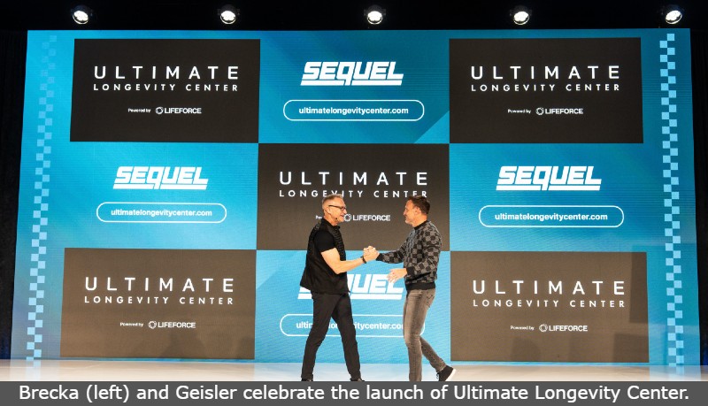 Brecka (left) and Geisler celebrate the launch of Ultimate Longevity Center