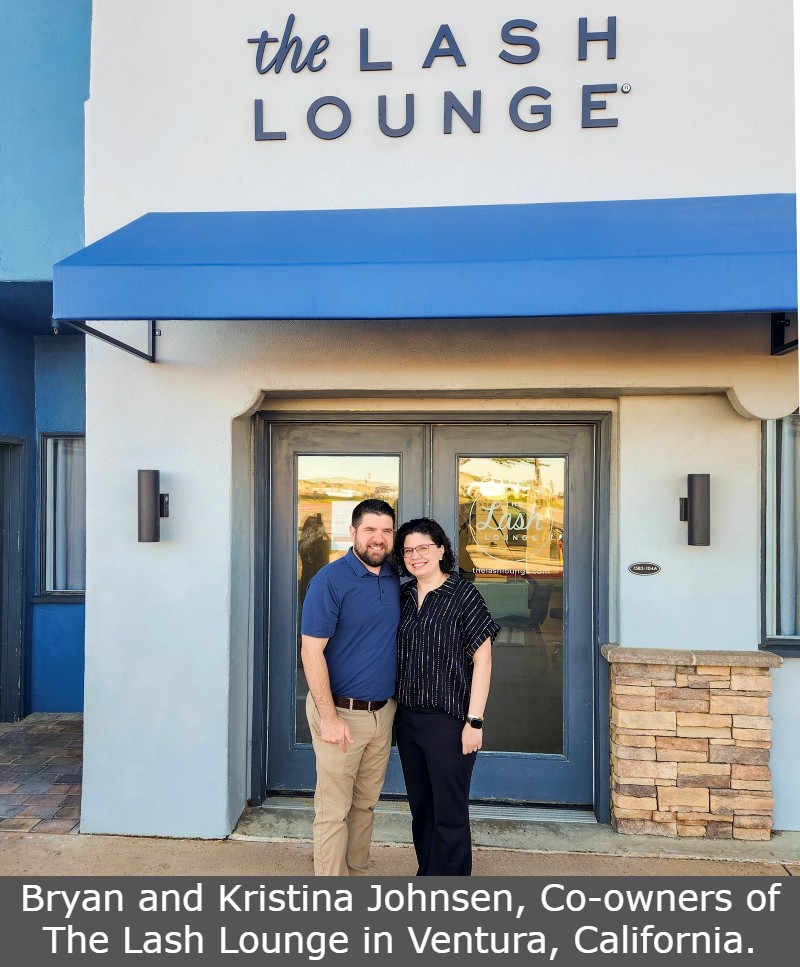 Bryan and Kristina Johnsen, Co-owners of The Lash Lounge in Ventura, California.