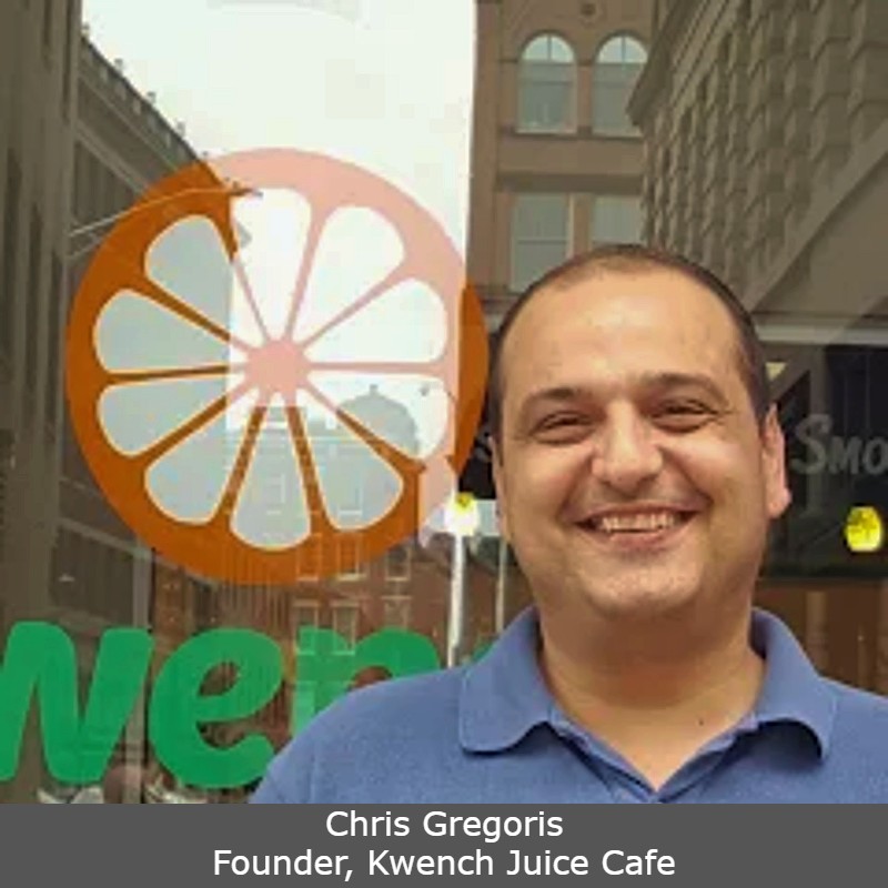 Chris Gregoris Founder Kwench Juice Cafe Franchising