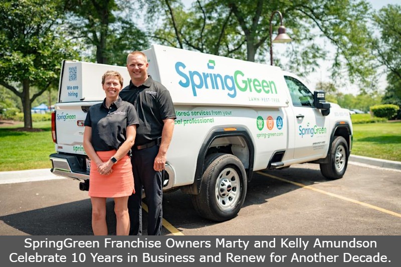 SpringGreen Franchise Owners Marty and Kelly Amundson Celebrate 10 Years in Business and Renew for Another Decade 