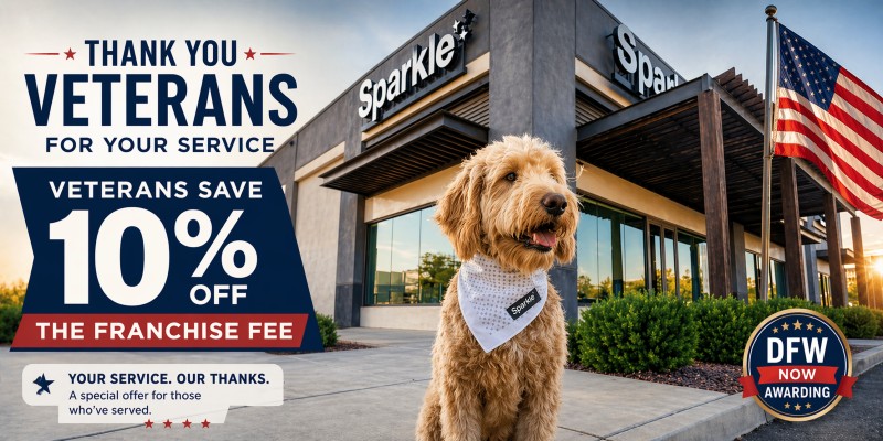 veterans save at Sparkle Grooming Co. franchise