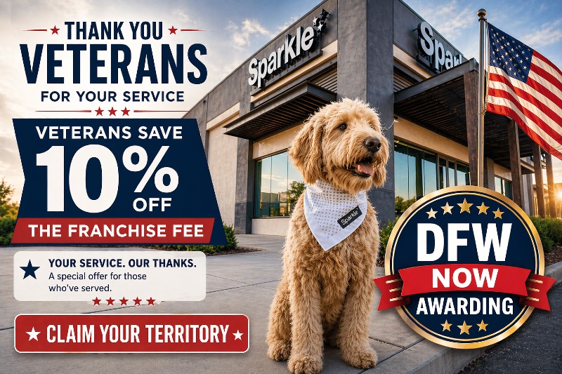 sparkle grooming DFW veteran discount franchise opportunity