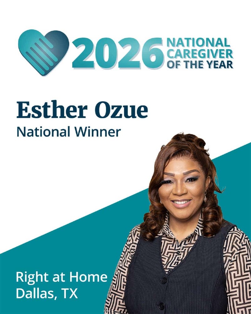 Right at Home named Esther Ozue of Right at Home North Dallas, Texas, as its 2026 National Caregiver of the Year