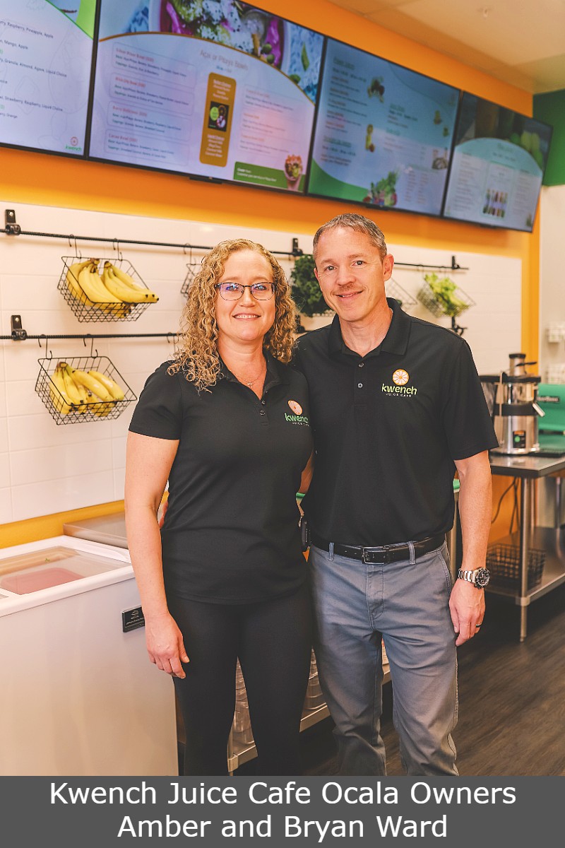 Kwench Juice Cafe Ocala Owners Amber and Bryan Ward